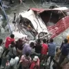 LORRY PLUNGES